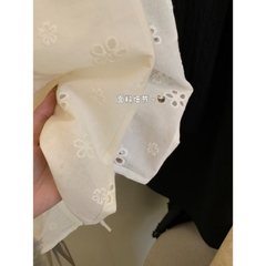 Áo Sơ Mi Nữ Thô Boi WGWE #W8974#H563 Buộc Nơ Ngực Tay Ngắn/ giá A1