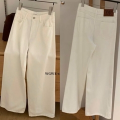 Quần Jean Wgwe Ống Suông Trắng Trơn #W6676# H538