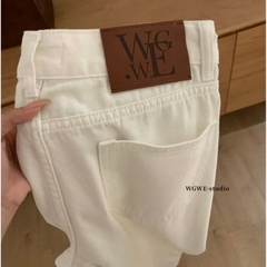 Quần Jean Wgwe Ống Suông Trắng Trơn #W6676# H538