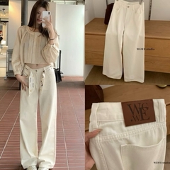 Quần Jean Wgwe Ống Suông Trắng Trơn #W6676# H538