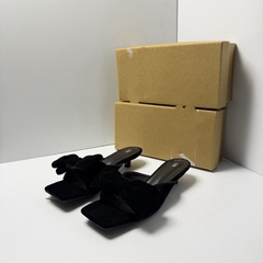 Guốc Z nhung đen Phối nơ Nhung FULLBOX/8231/TL/H588
