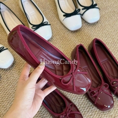 Giày Búp Bê Bệt Nơ Mềm Êm Đỏ /Đen /Trắng QCCC/H609/