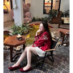 Giày Búp Bê Bệt Nơ Mềm Êm Đỏ /Đen /Trắng QCCC/H609/