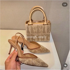 Giày Det chuỗi hạt trắng bạc xâu pha màu FULLBOX(sẵn)-H473/7070-2/T2.6A