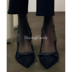 (chân mảnh lùi 1sz) GIÀY CAO GÓT Zet  VẢI PHỐI NƠ-H465/3W055-12/T2.2B