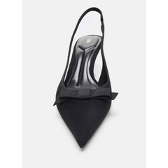 (chân mảnh lùi 1sz) GIÀY CAO GÓT Zet  VẢI PHỐI NƠ-H465/3W055-12/T2.2B