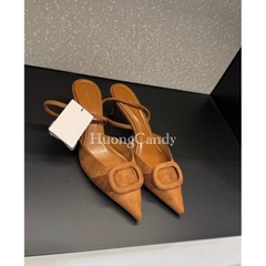 (lùi 1sz) Sandal Zet viền vuông Da lộn mũi nhọn FULLBOXii(sẵn)-H472/3W079-2/T1.2