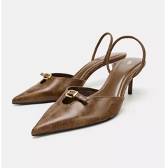 Guốc Za Khoá cài trước da Nâu FULLBOX(sẵn)-H471/3W055-9/T2.1A