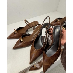 Guốc Za Khoá cài trước da Nâu FULLBOX(sẵn)-H471/3W055-9/T2.1A