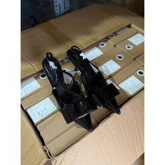 (chân mảnh lùi 1sz) Guốc Zet Nơ Trắng square FULLBOX(sẵn)-H448/2245-2/T2.8A