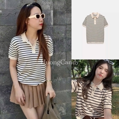 Áo len Z ngắn tay kẻ xuất chuẩn[Sẵn]-H517-T1.1