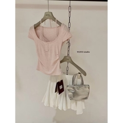 Áo Thun WGWE cotton Ôm Layer Cổ Yếm W8613# chuẩn hãng/H22