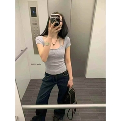 Áo Thun WGWE cotton Ôm Layer Cổ Yếm W8613# chuẩn hãng/H22