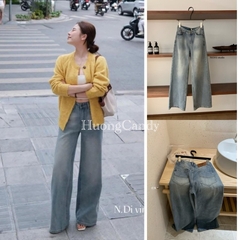 Quần Dài WGWE Jeans Ống Rộng Xanh Mài Bạc W7249#/H519