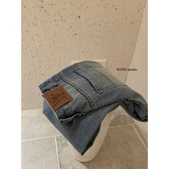 Quần Dài WGWE Jeans Ống Rộng Xanh Mài Bạc W7249#/H519