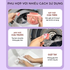 Viên giặt xả TopGia 3 trong 1 tiện lợi hương lavender, hoa hồng thơm dịu nhẹ