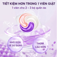 Viên giặt xả TopGia 3 trong 1 tiện lợi hương lavender, hoa hồng thơm dịu nhẹ