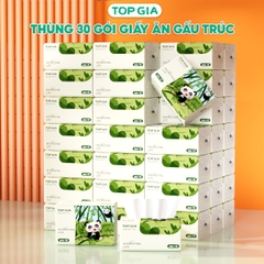 Giấy ăn rút gấu trúc Top Gia 280 tờ làm từ bột tre không chất tẩy trắng, an toàn