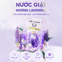 Nước giặt xả TopGia hương lavender lưu hương 72h an toàn cho da