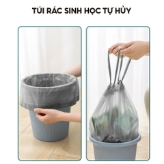 Combo 3 cuộn túi đựng rác có dây Top Gia PP tự huỷ sinh học thân thiện với môi trường