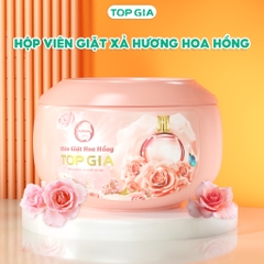 Viên giặt xả TopGia 3 trong 1 tiện lợi hương lavender, hoa hồng thơm dịu nhẹ