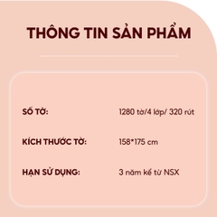 Giấy vệ sinh treo tường TopGia đa sắc 6 bịch, bột gỗ nguyên chất, 1280 tờ 4 lớp