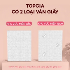Giấy vệ sinh treo tường TopGia đa sắc 6 bịch, bột gỗ nguyên chất, 1280 tờ 4 lớp