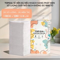 Giấy vệ sinh treo tường TopGia đa sắc 6 bịch, bột gỗ nguyên chất, 1280 tờ 4 lớp