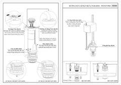Bộ Xả Paradise KR Piston Pro 2 Nhấn VS0407 – Bộ Xả Bồn Cầu Két Rời Chất Lượng Cao, Bền Bỉ