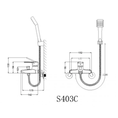 Vòi Sen Nóng Lạnh CAESAR S403C Tay Sen Vuông 1 Chế Độ – Bền Đẹp, Tiết Kiệm Nước, Chính Hãng