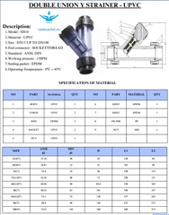 Y lọc nhựa UPVC kết nối mặt bích DN15–DN100 – Lọc cặn hiệu quả