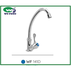 Vòi Rửa Chén Gắn Bồn Wufeng WF-141D _Đồng Mạ Crom Cao Cấp, Ống Xoay Linh Hoạt