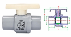 Van Nhựa PVC Tay Trắng Taijaan – Bền Bỉ, Chống Ăn Mòn, Điều Tiết Dòng Chảy Hiệu Quả