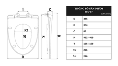 NẮP BÀN CẦU RƠI ÊM HA-07 CHÍNH HÃNG HÙNG ANH – BỀN ĐẸP, ĐÓNG ÊM, DỄ VỆ SINH