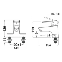 Vòi Lavabo Nóng Lạnh CAESAR B402CU Chậu 3 Lỗ – Thiết Kế Sang Trọng, Bền Bỉ Theo Thời Gian