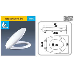 NẮP BÀN CẦU RƠI ÊM HA-05 HÙNG ANH – ĐÓNG ÊM, KHÁNG KHUẨN, DỄ DÀNG LẮP ĐẶT