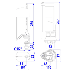 Bộ Xả Paradise LK Piston Pro 2 Nhấn VS0507 – Phụ Kiện Bồn Cầu Cao Cấp, Tiết Kiệm Nước Hiệu Quả