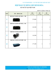 Bảng giá phân phối Van vòi Minh Hòa  2026