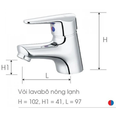 Vòi Lavabo Nóng Lạnh CAESAR B120CU Bộ Xả Nhấn Nhựa Chính Hãng – Bền Đẹp, Tiết Kiệm Nước