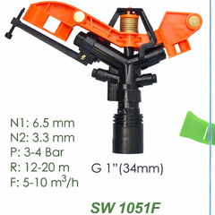 Béc Phun Cánh Đập 4 Tia GYSW1051F – Phun Xa 20m, Tưới Mạnh Siêu Bền