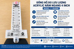 Đồng Hồ Đo Lưu Lượng Acrylic Nằm Ngang 4 Inch F-30400P – Giải Pháp Đo Lưu Lượng Chính Xác Cho Hệ Thống Đường Ống