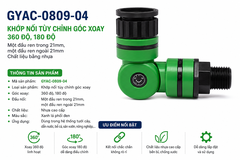 GYAC-0809-04 – Khớp Nối Tùy Chỉnh Góc Xoay 360° & 180° Ren 21mm Chính Hãng