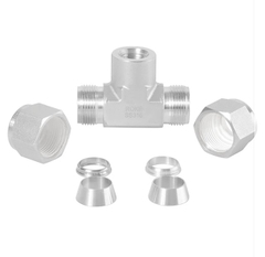 Đầu nối chữ T inox 316 hai đầu hạt bắp, một đầu ren trong
