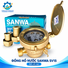 ⏱️ Đồng Hồ Nước Sanwa DN15 (SV15) ren 21 – Chính Xác – Bền Bỉ – Nhập Khẩu Thái Lan