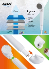 Bộ sen phun sương lõi lọc cao cấp M2 dây PVC xoay 360° Onspa 1m5