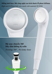 Bộ sen phun sương lõi lọc cao cấp M2 dây PVC xoay 360° Onspa 1m5