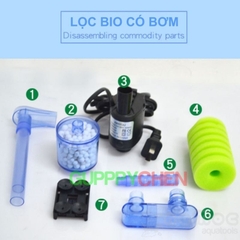 Lọc sủi vi sinh có MÁY BƠM bio bông ĐƠN , bông ĐÔI kèm vật liệu lọc XY-2901 , XY-2902