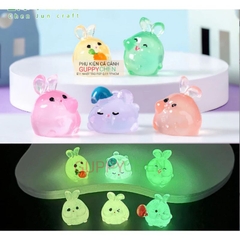 Mô Hình Thỏ Dạ Quang Trang Trí Tiểu Cảnh Hồ Cá Thủy Sinh Terarium