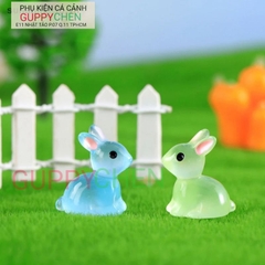 Mô Hình Thỏ Dạ Quang Trang Trí Tiểu Cảnh Hồ Cá Thủy Sinh Terarium