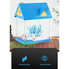 (HOẢ TỐC HCM) Bộ Hồ Cá Ngôi Nhà Xanh SUNSUN TF-250 - Tích hợp đèn, máy bơm, kính siêu trong cao cấp